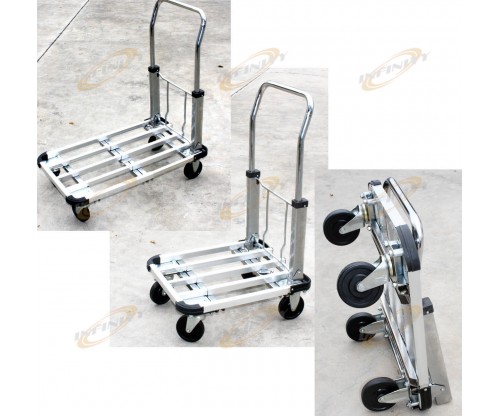 220 LB ALUMINUM 28" FLAT MOVING STURDY EXTENDIBLE COMPACT HAND CART TRUCK DOLLY